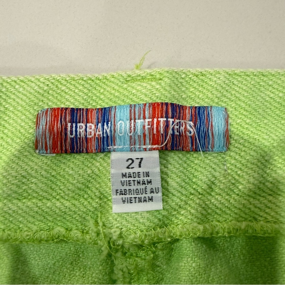 Urban Outfitters Wide Leg Lena Jeans Women’s 27 High Rise Faded Lime Green Wash - Picture 8 of 13